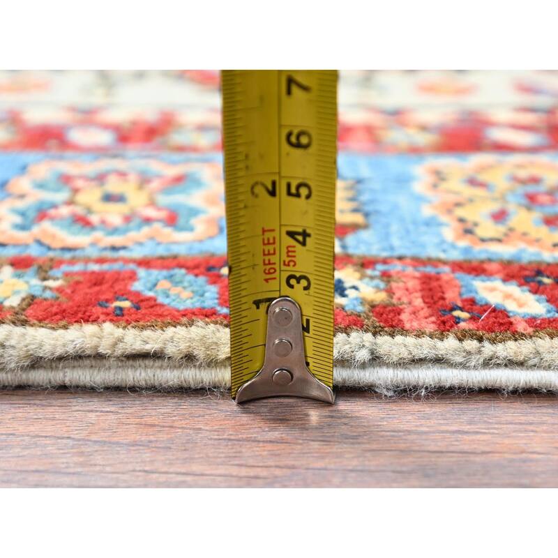 Shahbanu Rugs Ivory Afghan Serapi Heriz Design Natural Dyes Hand